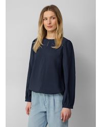 S.oliver - Langarmbluse Bluse mit Puffärmeln im O-Shape Raffung - Lyst