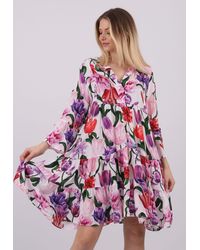 YC Fashion & Style - Tunikakleid "Floraler Ibiza-Chic" – Tunika mit exotischem Blütenprint Alloverdruck - Lyst