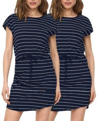 ONLY - Jerseykleid Basic Kleid kurz im Doppelpack - Lyst