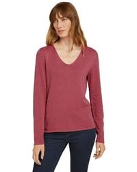 Tom Tailor - V-Ausschnitt-Pullover Regular Mit V-Ausschnitt - Lyst