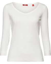 Esprit - 3/4-Arm-Shirt Longsleeve im Pointelle-Design - Lyst