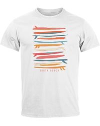 Neverless - T-Shirt Surfboards South Beach California USA Sommer Surfing Fa mit Print - Lyst