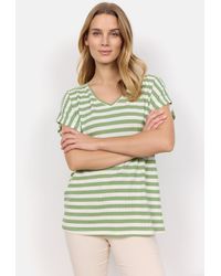 Soya Concept - Kurzarmshirt SC-KAIZA 3 T-Shirt, Basicmit V-Ausschnitt und Streifen-Optik - Lyst