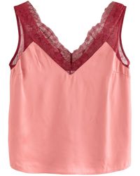 Next - Ä Trägertop aus Satin mit Spitzenbesatz, Kurzgröße (1-tlg) - Lyst