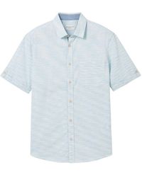 Tom Tailor - T- structured shirt, teal white irregular structure - Lyst