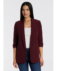 ONLY - Kurzblazer Onlella – Femininer Blazer Mit 3/4-Ärmeln Und Raffung Regular Fit, Casual, Web, Kunstfaser, V-Ausschnitt - Lyst