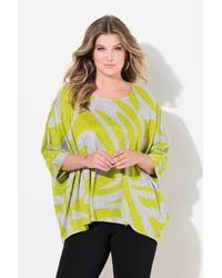 MIAMODA - Strickpullover Pullover oversized Zebramuster 3/4-Ärmel - Lyst