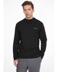 Calvin Klein - Langarmshirt MICRO LOGO LS NECK T-SHIRT mit Mock-Kragen - Lyst