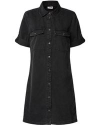 Noisy May - Shirtkleid Midi Denim Dress Modisches Kurzarm Jeans Kleid NMNEW (mini) 7284 in Schwarz-2 - Lyst