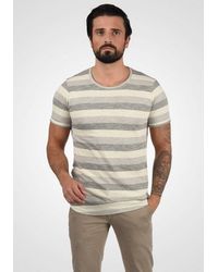 Solid - Rundhalsshirt Sdthicco Kurzarmshirt Mit Streifen - Lyst