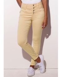 Lascana Highwaist-jeans - Geel