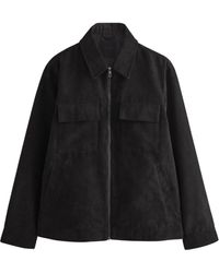 Next - Lederimitatjacke Hemdjacke mit Kragen aus Velourskunstleder (1-St) - Lyst