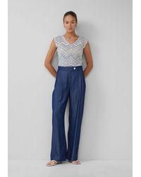 S.oliver - Stoffhose Relaxed-Fit-Hose in Denim-Optik mit Extra Wide Leg - Lyst