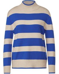 Street One - Sweatshirt LTD QR striped sweater, fresh intense gentle blue - Lyst
