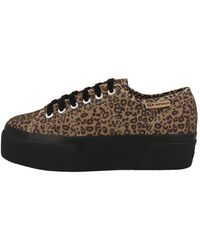 Superga - 3790 Platform Leopard Print Damen Sneaker Turnschuhe, Sportschuhe, Freizeitschuhe, Halbschuhe, Schnürschuhe - Lyst