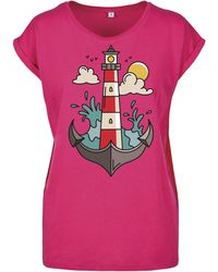 Youth Designz - Print- "Anker Leuchtturm" T-Shirt Statement oder Geschenk Frauen Motiv mit stylischen Retro Aufdruck - Lyst