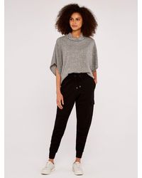 Apricot - Kurzarmpullover Cape in Rippstrick, mit Rollkragen - Lyst