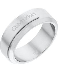 Calvin Klein Nu 20% Korting: Ring Iconic Id, 35000190g,h - Metallic