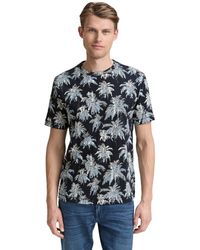 Tom Tailor - T-Shirt mit All-Over Palmen Print - Lyst