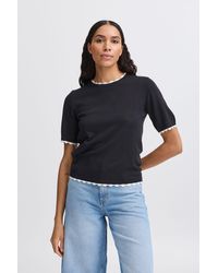 B.Young - Rundhalsshirt BYOMANJA elegantes T-Shirt mit gewellter Kante - Lyst