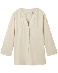 Tom Tailor - Blusentop easy shape blouse with linen - Lyst