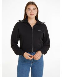 Calvin Klein - Sweatshirt DIFFUSED MONOLOGO ZIP-THROUGH mit Logoschriftzug - Lyst