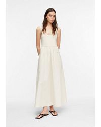 Comma, - Midikleid Kleid Kleid Im Fabricmix Mit Popeline-Rock Und Eingrifftaschen - Lyst