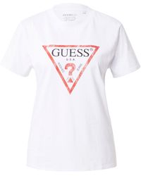 Guess - T-Shirt (1-tlg) Plain/ohne Details, Weiteres Detail - Lyst