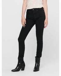 ONLY - Skinny Fit Jeans High Waist Stretch Denim 5-Pocket Hose ONLFOREVER 6124 in Schwarz - Lyst