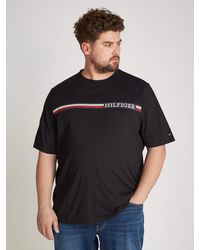 Tommy Hilfiger - T-Shirt BT-CHEST STRIPE TEE-B Große Größen mit Logostickerei - Lyst