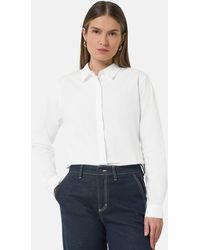 comma casual identity - Langarmbluse Hemdbluse mit Raff-Detail im Rücken - Lyst