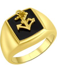 Firetti Zilveren Ring Anker - Zwart