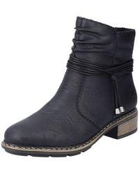 Rieker - Winterstiefelette Reißverschluss-Boots Mit Zierkordel Und Slouchy Schaft - Lyst