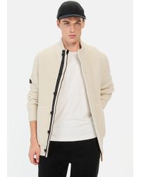 Camel Active - Strickjacke mit verstecktem Reißverschluss Stehkragen - Lyst