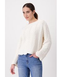 Monari - Sweatshirt Pullover, off-white - Lyst