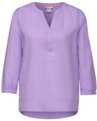 Street One - Shirtbluse / Da. Bluse / LS_Solid Splitneck blouse w ga - Lyst