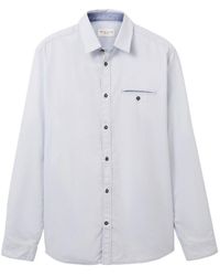 Tom Tailor - T- structured shirt, light blue small structure - Lyst