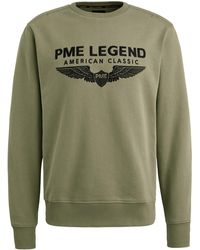PME LEGEND - Strickpullover CREWNECK SOFT TERRY WITH LOGO aus Baumwolle - Lyst