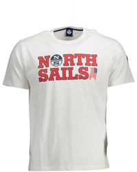 North Sails - Rundhalsshirt T-Shirt Sweatshirt mit Rundhalsausschnitt, kurzarm - Lyst