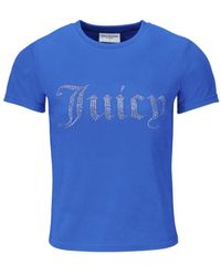 Juicy Couture - TAYLOR T-Shirt Velour Diamante Bran - Lyst