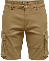 Only & Sons - Cargoshorts Cargo Shorts Pants Lässige Sommer Hose 7345 in Braun - Lyst