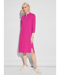 Street One - Blusenkleid Musselin Kleid in Magnolia Pink (1-tlg) Nicht Vorhanden - Lyst