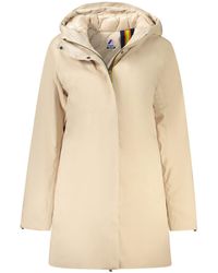 K-Way - Outdoorjacke Eleganter Trench beige mit Kapuze - Lyst