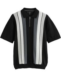 Next - Regular Fit Strick-Poloshirt mit Streifen (1-tlg) - Lyst