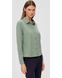 S.oliver - Langarmshirt Bluse aus Baumwollstretch - Lyst