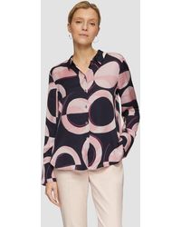S.oliver - Langarmbluse Satinierte Longbluse mit Falten-Details - Lyst