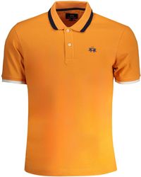 La Martina - Slim Fit Poloshirt in Orange mit Stickerei - Lyst