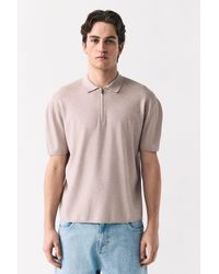 Next - Premium-Poloshirt Relaxed Fit mit Viertel-RV (1-tlg) - Lyst