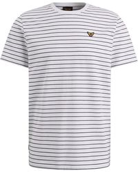 PME LEGEND - T-Shirt Short sleeve r-neck yarn dyed stri, Bright White - Lyst