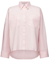 Esprit - Langarmbluse Hemd aus Baumwollpopeline - Lyst